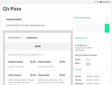 Tablet Screenshot of cjpizza.com